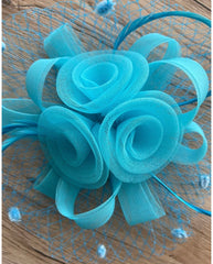 Rosie Fascinator Cocktail, Tea Party, Funeral or Wedding Elegant Fedora Hat