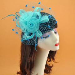 Rosie Fascinator Cocktail, Tea Party, Funeral or Wedding Elegant Fedora Hat