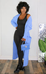 Linda Long Knit Winter Knitted Cardigan Jersey with Pockets for Women