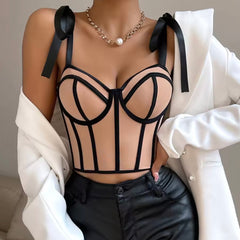 Peachy Tank Crop Corset Bodysuit Top Bustier Cami Top