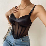 Lana Lace Tank Crop Corset Top - Bustier Cami Top