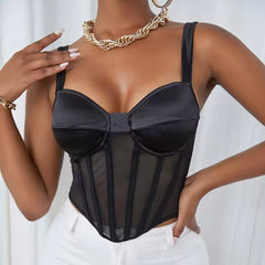 Lana Lace Tank Crop Corset Top - Bustier Cami Top