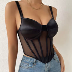 Lana Lace Tank Crop Corset Top - Bustier Cami Top