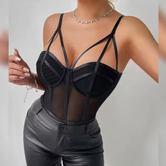 Brito Tank Crop Corset Bodysuit Top Bustier Cami Top