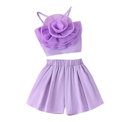 Tarely Pretty Mesh Rose Children Girls  Dress Set