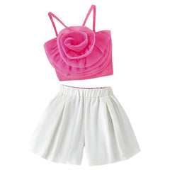 Tarely Pretty Mesh Rose Children Girls  Dress Set