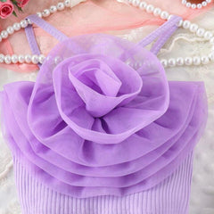 Tarely Pretty Mesh Rose Children Girls  Dress Set