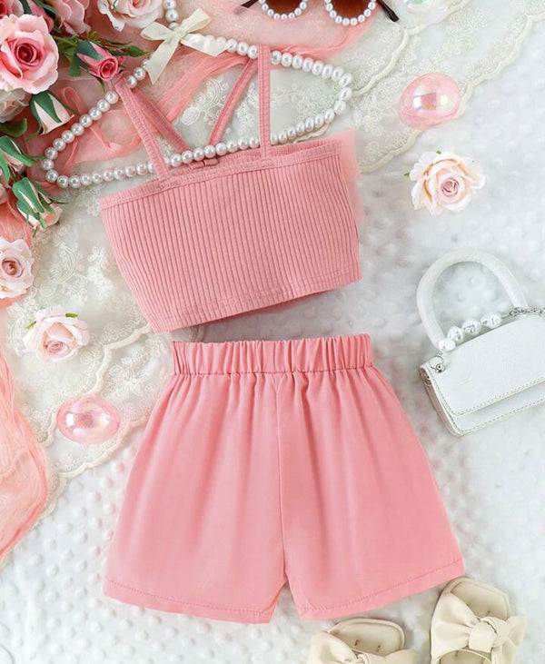 Tarely Pretty Mesh Rose Children Girls  Dress Set