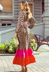 Stacey Brown Leopard Print All Size Plus Size Gorgeous Dress