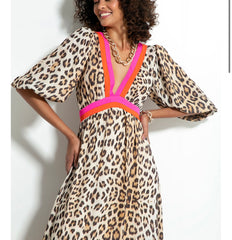 Stacey Brown Leopard Print All Size Plus Size Gorgeous Dress