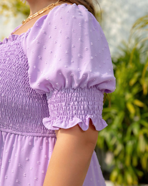 Lala Summer Frill Dot Plus Size Dress for Women with Pockets