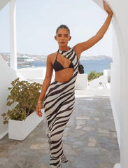 Stylish Zebra stripes Beach Cover Up for women