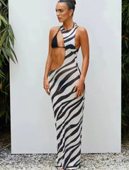 Stylish Zebra stripes Beach Cover Up for women
