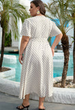 Polka Summer Tie Around Madie Plus Size Dress for Women
