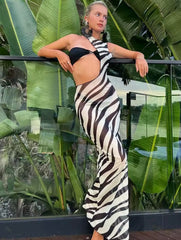 Stylish Zebra stripes Beach Cover Up for women