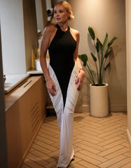 Glam Two Tone Black and White High Quality Luxury Dress