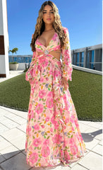 Glam Luxury High Quality Larissa Pink Summer Dress for women