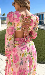 Glam Luxury High Quality Larissa Pink Summer Dress for women