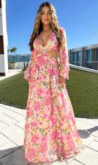 Glam Luxury High Quality Larissa Pink Summer Dress for women