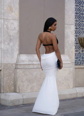 Glam Two Tone Black and White High Quality Luxury Dress