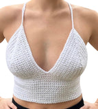 Tilly Knit Crotchet Tank Crop Corset Top Bustier Cami Top