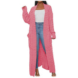 Linda Long Knit Winter Knitted Cardigan with Pockets for Women