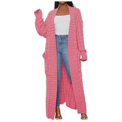 Linda Long Knit Winter Knitted Cardigan Jersey with Pockets for Women