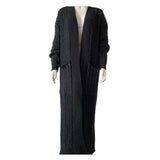 Linda Long Knit Winter Knitted Cardigan with Pockets for Women