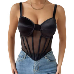 Lana Lace Tank Crop Corset Top - Bustier Cami Top