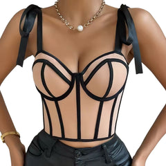 Peachy Tank Crop Corset Bodysuit Top Bustier Cami Top