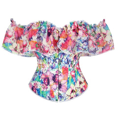 Carmen Floral Tank Corset Crop Top Bustier Cami Top