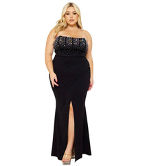 High Quality Molly Plus Size Pink Glitter Slit Dress