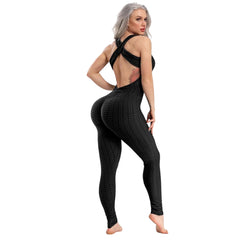 Brazilian Bubble Wrinkle Gym Fitness Workout sexy Jumpsuit