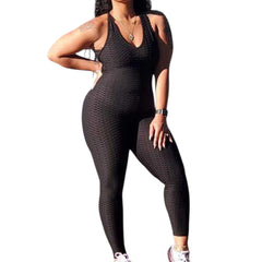 Brazilian Bubble Wrinkle Gym Fitness Workout sexy Jumpsuit