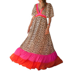 Stacey Brown Leopard Print All Size Plus Size Gorgeous Dress