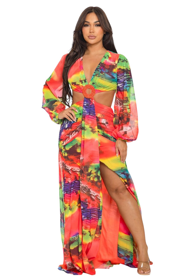 Glam Luxury High Quality Laura Red Flowery Summer Dress for women