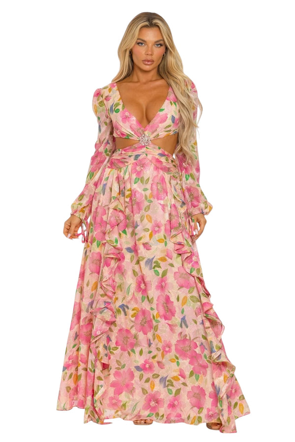 Glam Luxury High Quality Larissa Pink Summer Dress for women