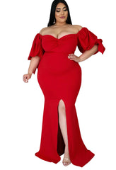 Glam Luxury High Quality HER Plus Size Dress with a Slit
