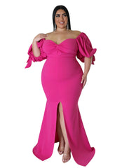 Glam Luxury High Quality HER Plus Size Dress with a Slit