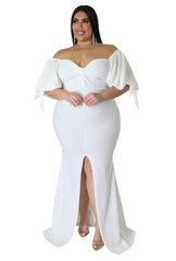 Glam Luxury High Quality HER Plus Size Dress with a Slit