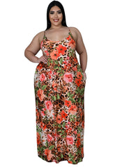 Peachy Roses High Quality Plus Size Summer Dress