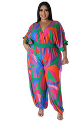 Colourful High Quality Pearl Plus Size Jumpsuit