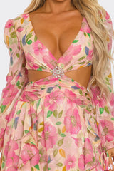 Glam Luxury High Quality Larissa Pink Summer Dress for women