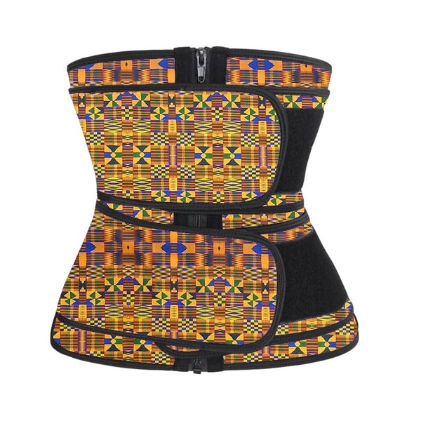 African Print Gym Fitness Waist Trainer / Cincher Double