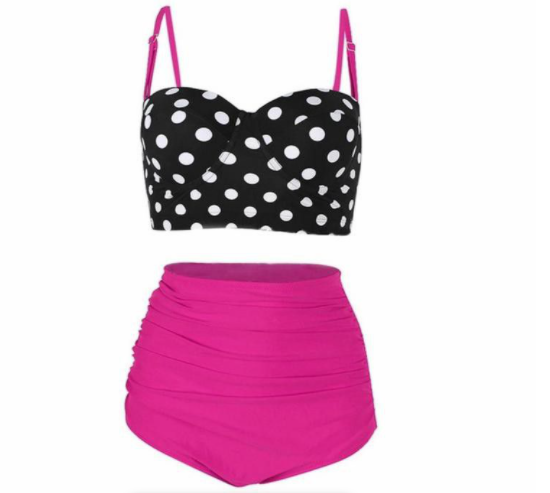 Polka Mint High Waist Bikini Set