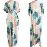 Coral Leafy Beach Cover Up