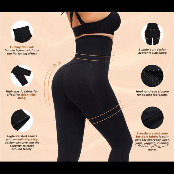 ZIP and Hook Tummy Snatch High Waist Leggings