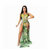 Stigen Green Kaftan Beach Cover Up Swimwear