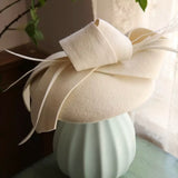 English Cocktail, Party or Wedding Elegant Cream-Off White Fedora Hat