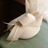 English Cocktail, Party or Wedding Elegant Cream-Off White Fedora Hat
